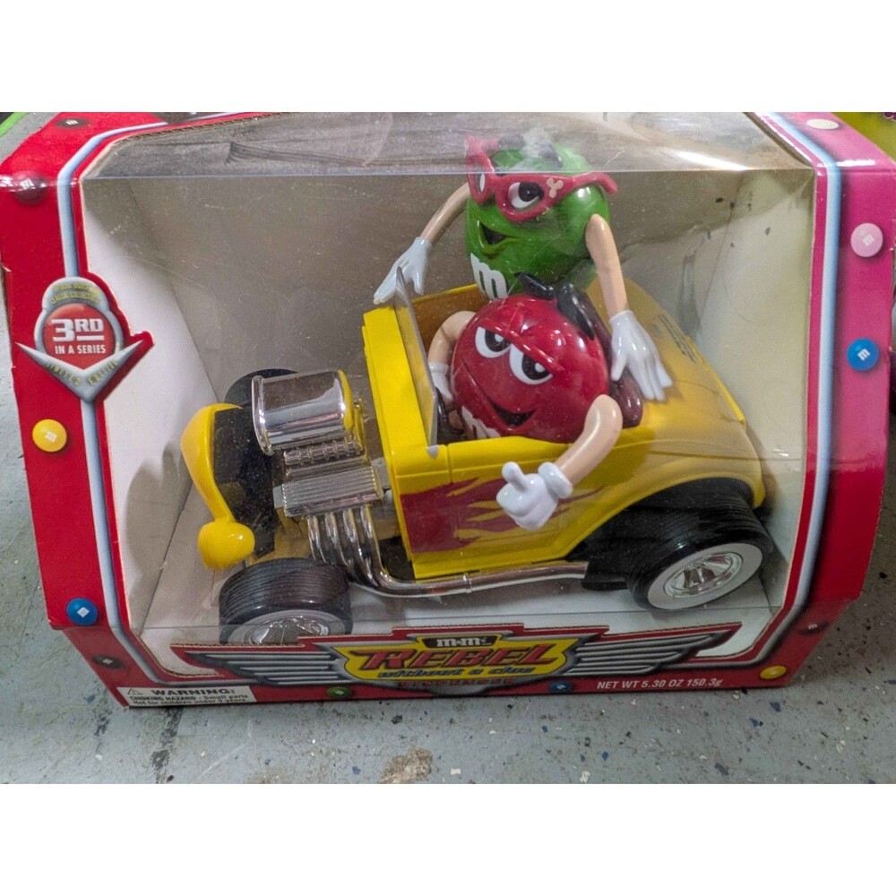 M&M's Rebel Without a Club Hot Rod Car Candy Dispenser 3rd in Series NIB